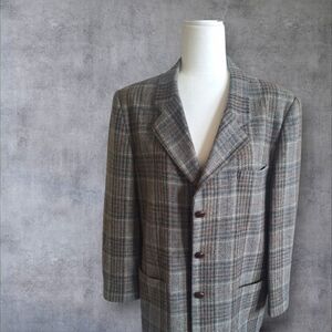 Women's Plaid Blazer - Gray and Brown- 14 P